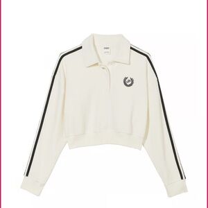 PINK by Victoria’s Secret Cropped Pullover in Cream and Black Color, Sz L